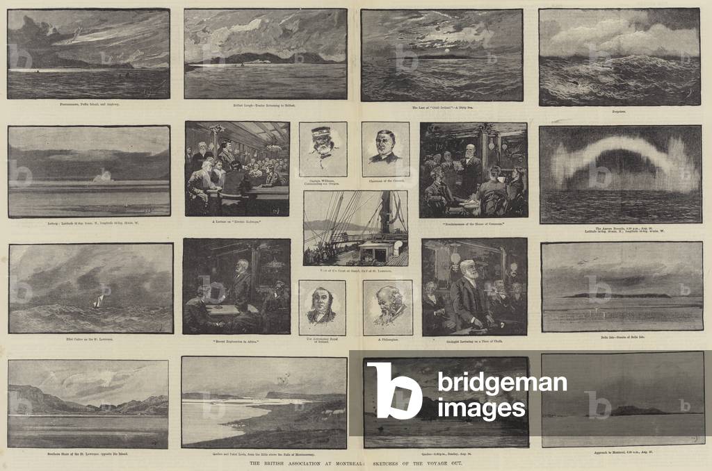 The British Association at Montreal, Sketches of the Voyage out (engraving)