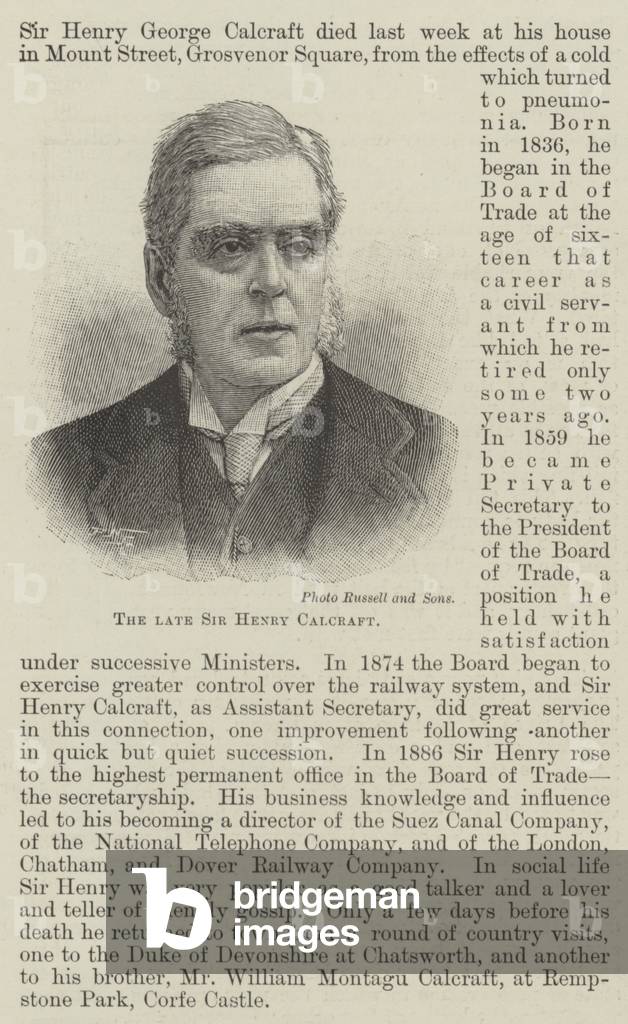 The late Sir Henry Calcraft (engraving)
