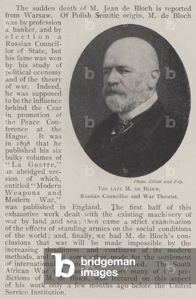 The late M de Bloch, Russian Councillor and War Theorist (b/w photo)