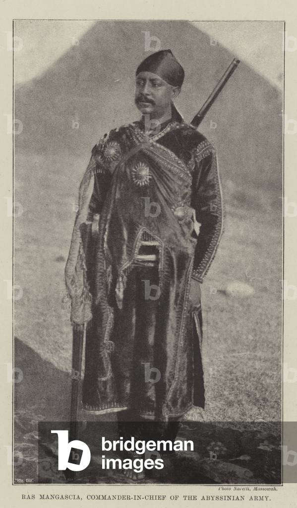 Ras Mangascia, Commander-in-Chief of the Abyssinian Army (engraving)