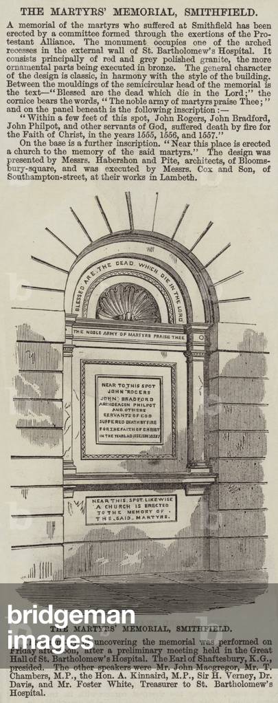 The Martyrs' Memorial, Smithfield (engraving)