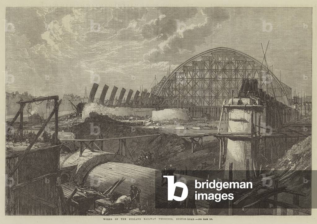 Works of the Midland Railway Terminus, Euston-Road (engraving)