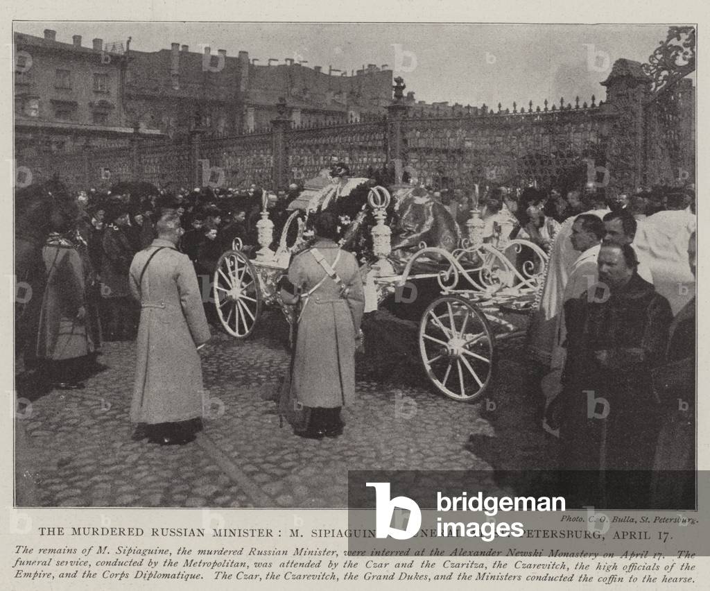 The Murdered Russian Minister, M Sipiaguine's Funeral at St Petersburg, 17 April (b/w photo)