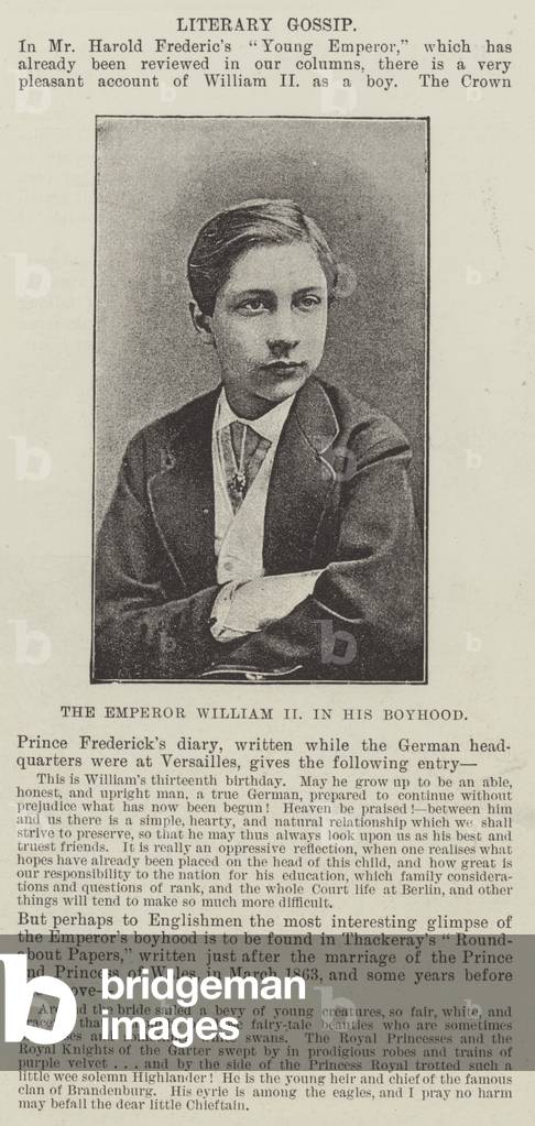 The Emperor William II in his Boyhood (b/w photo)