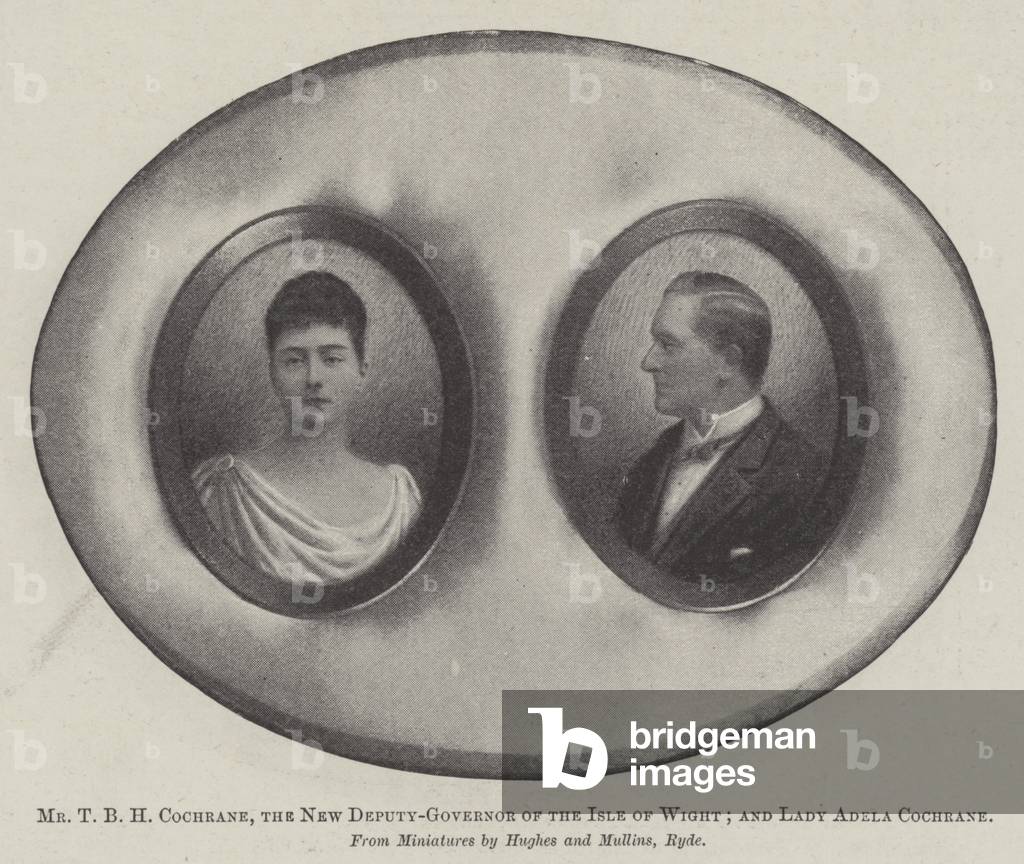 Mr T B H Cochrane, the New Deputy-Governor of the Isle of Wight; and Lady Adela Cochrane (b/w photo)