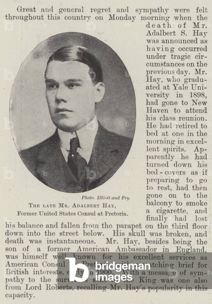 The late Mr Adalbert Hay, Former United States Consul at Pretoria (b/w photo)