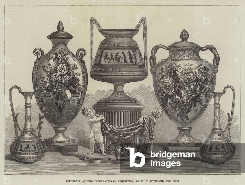 Porcelain at the International Exhibition, by W T Copeland and Sons (engraving)