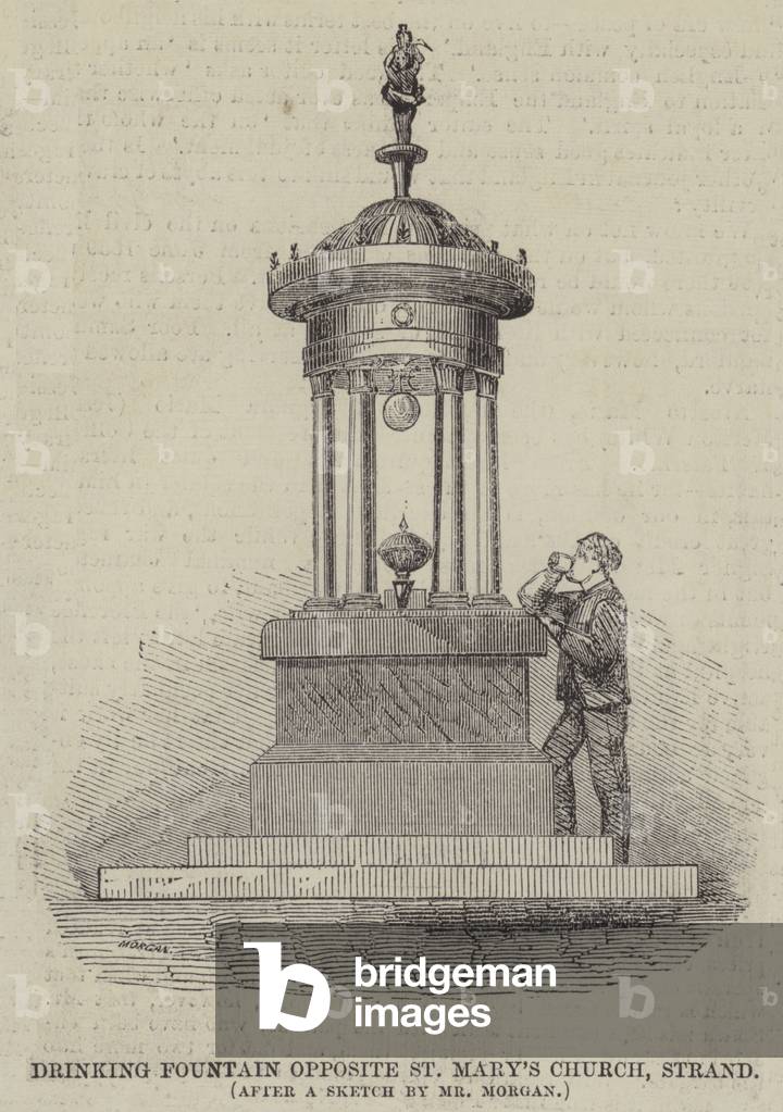 Drinking Fountain Opposite St Mary's Church, Strand (engraving)
