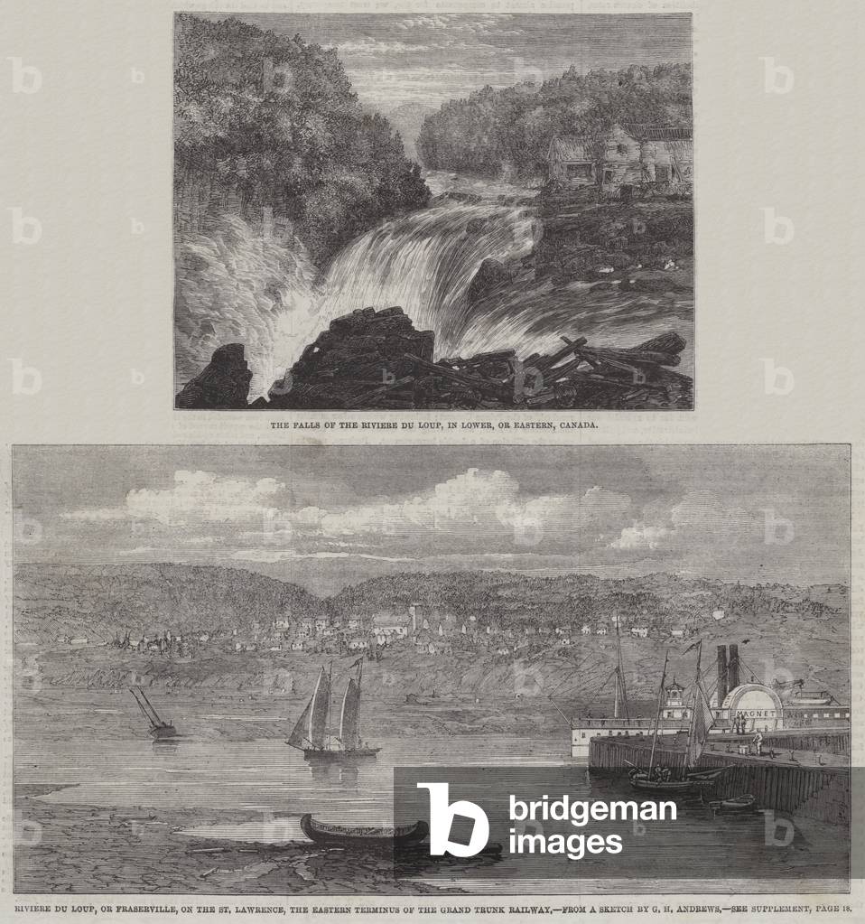 Sketches in Riviere du Loup, Canada (engraving)