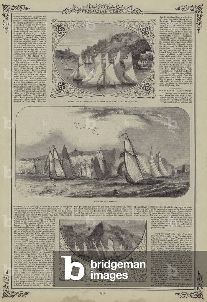 Cowes, Isle Of Wight, Regatta of the Royal Yacht Squadron (engraving)