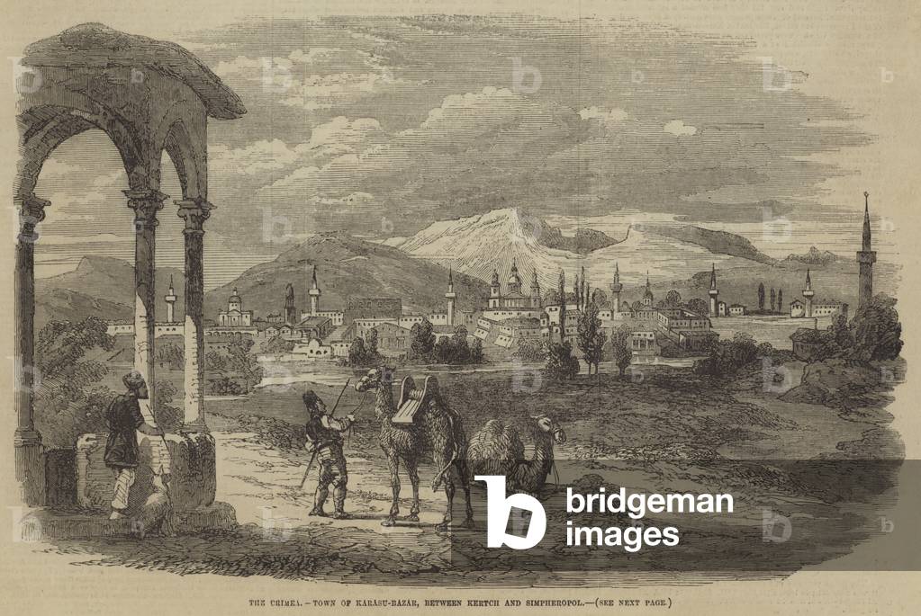 The Crimea, Town of Karasu-Bazar, between Kertch and Simpheropol (engraving)