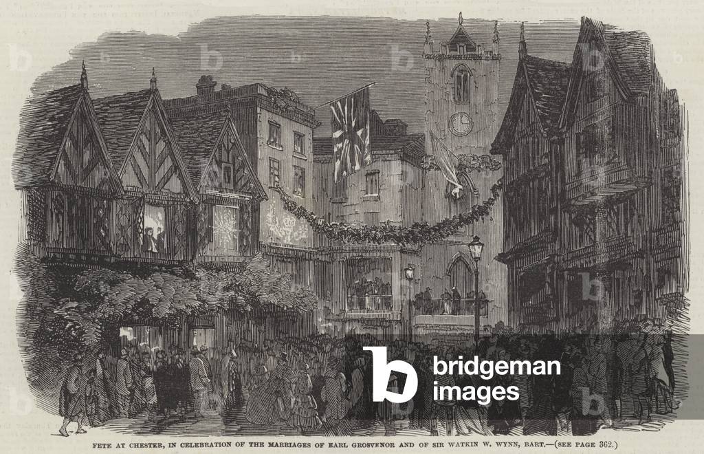 Fete at Chester, in Celebration of the Marriages of Earl Grosvenor and of Sir Watkin W Wynn, Baronet (engraving)