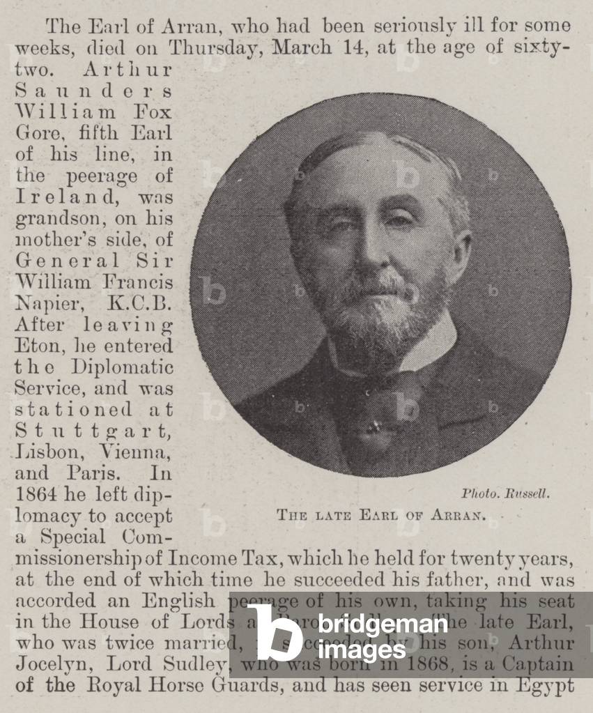 The late Earl of Arran (b/w photo)