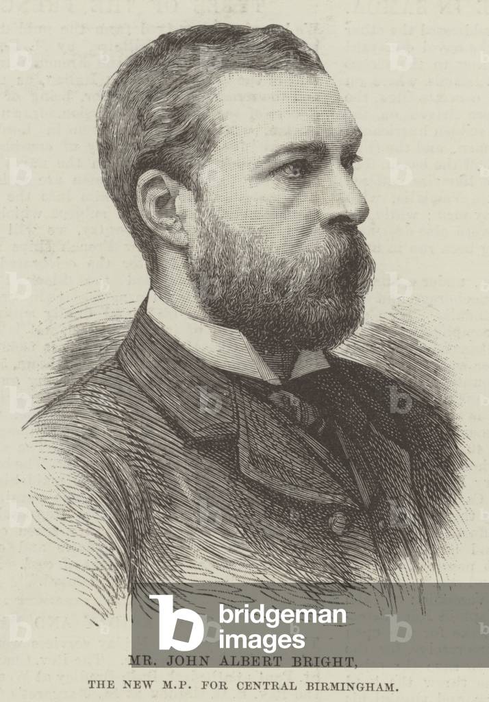 Mr John Albert Bright, the New MP for Central Birmingham (engraving)