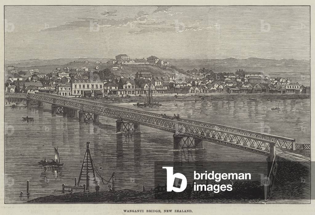 Wanganui Bridge, New Zealand (engraving)