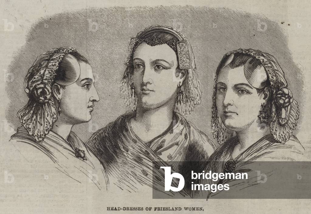Head-Dresses of Friesland Women (engraving)