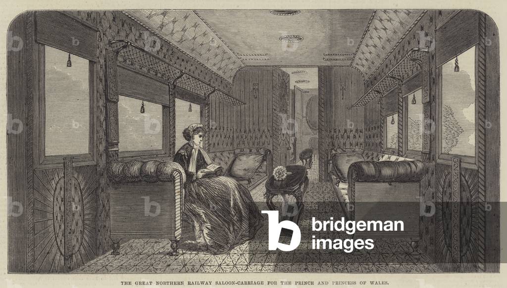 The Great Northern Railway Saloon-Carriage for the Prince and Princess of Wales (engraving)