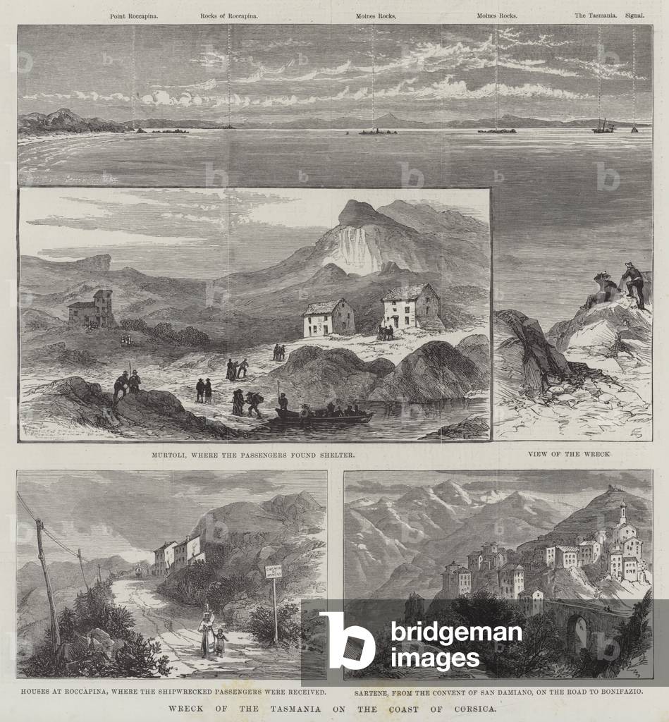 Wreck of the Tasmania on the Coast of Corsica (engraving)