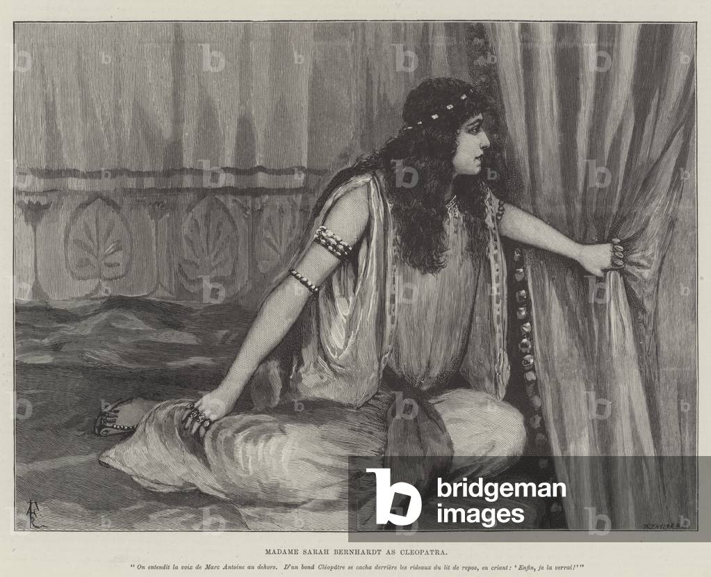 Madame Sarah Bernhardt as Cleopatra (engraving)