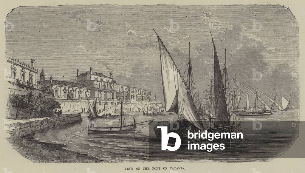 View of the Port of Catania (engraving)