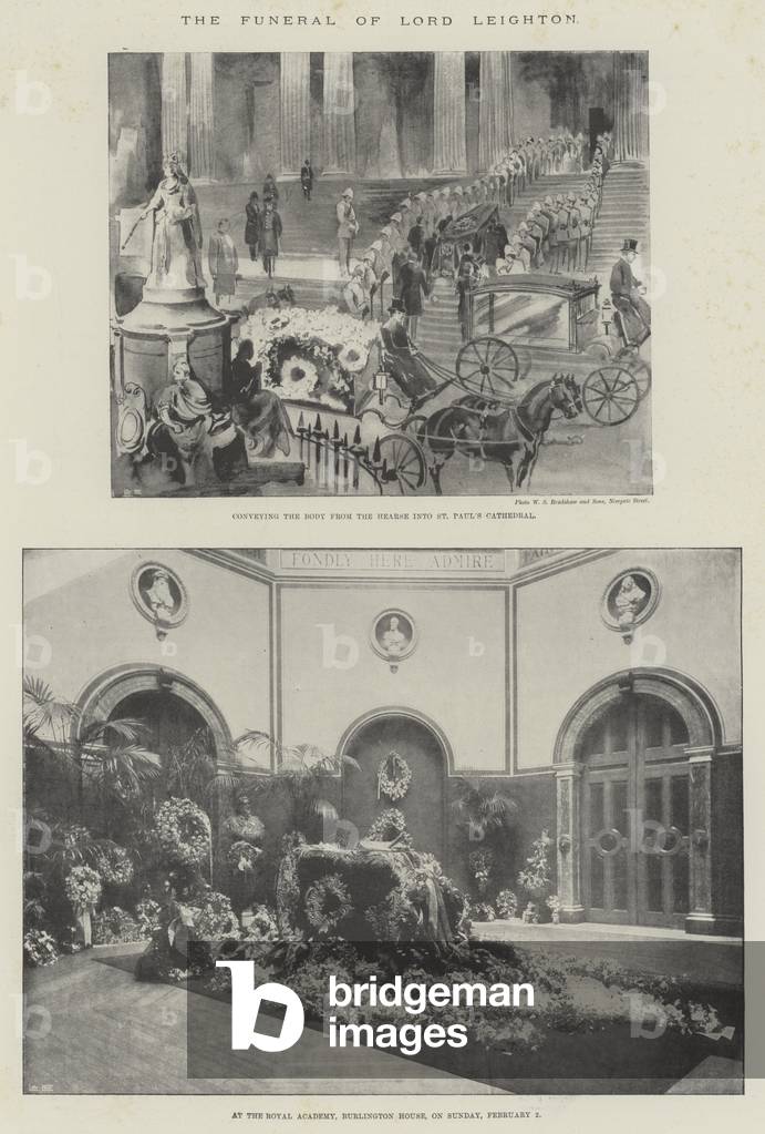 The Funeral of Lord Leighton (litho)