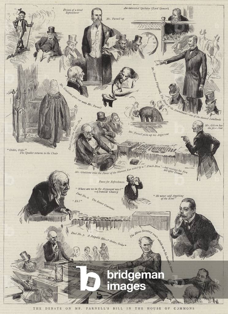 The Debate on Mr Parnell's Bill in the House of Commons (engraving)
