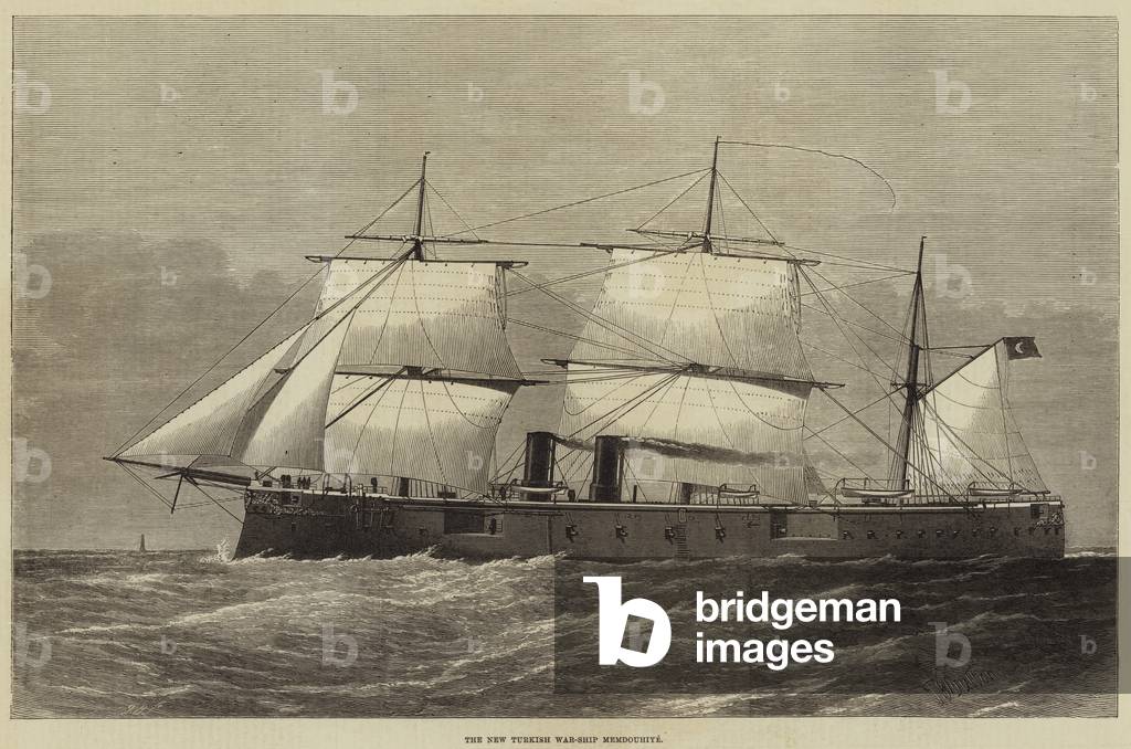 The New Turkish War-Ship Memdouhiye (engraving)
