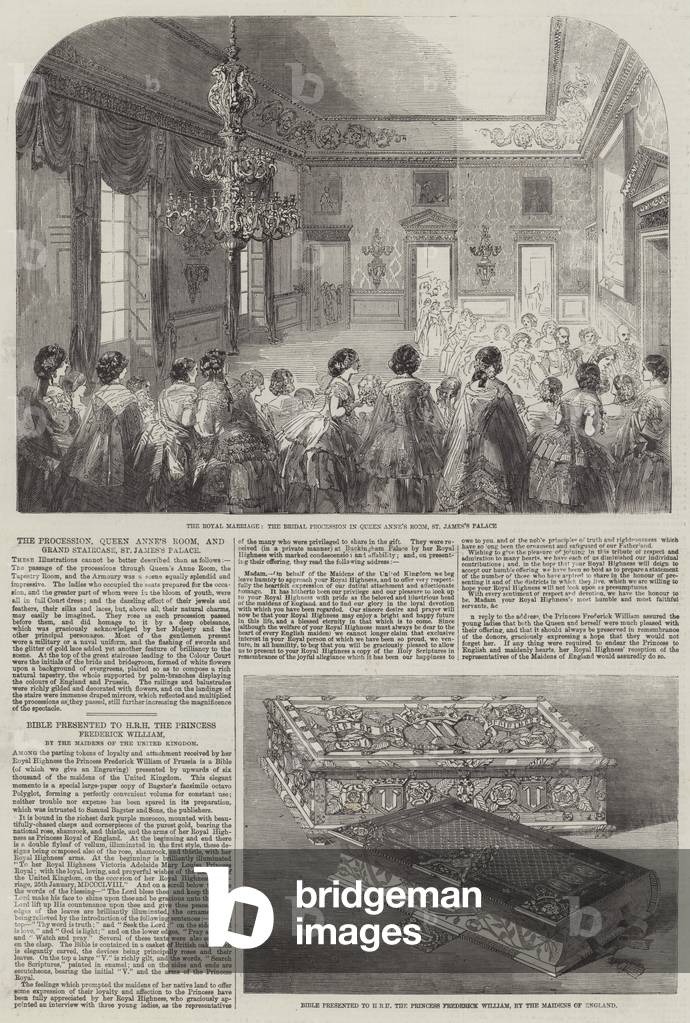 The Royal Wedding of Victoria, Princess Royal, Frederick III of Germany (engraving)