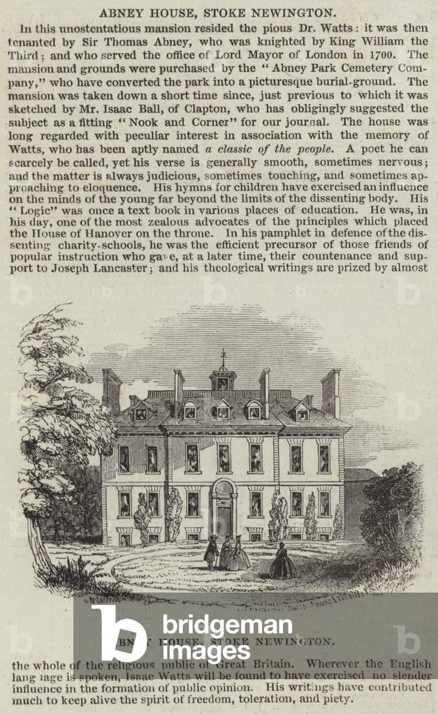 Abney House, Stoke Newington (engraving)