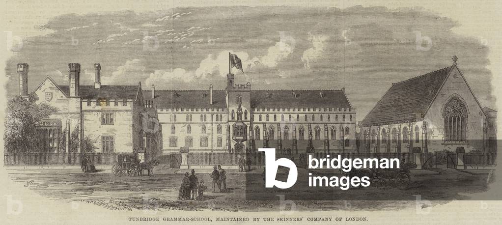Tunbridge Grammar-School, maintained by the Skinners' Company of London (engraving)