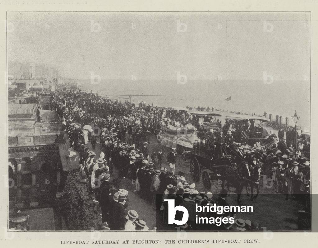 Life-Boat Saturday at Brighton, the Children's Life-Boat Crew (b/w photo)
