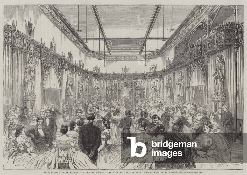 International Entertainment at the Guildhall, the Ball in the Temporary Saloon erected in Guildhall-Yard (engraving)