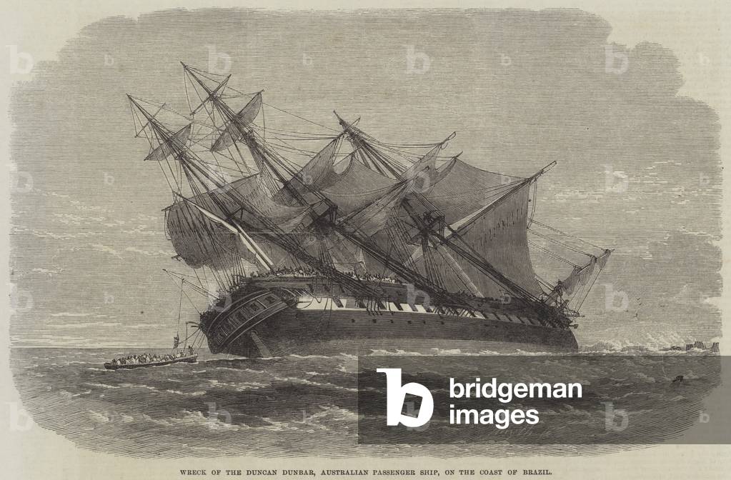 Wreck of the Duncan Dunbar, Australian Passenger Ship, on the Coast of Brazil (engraving)