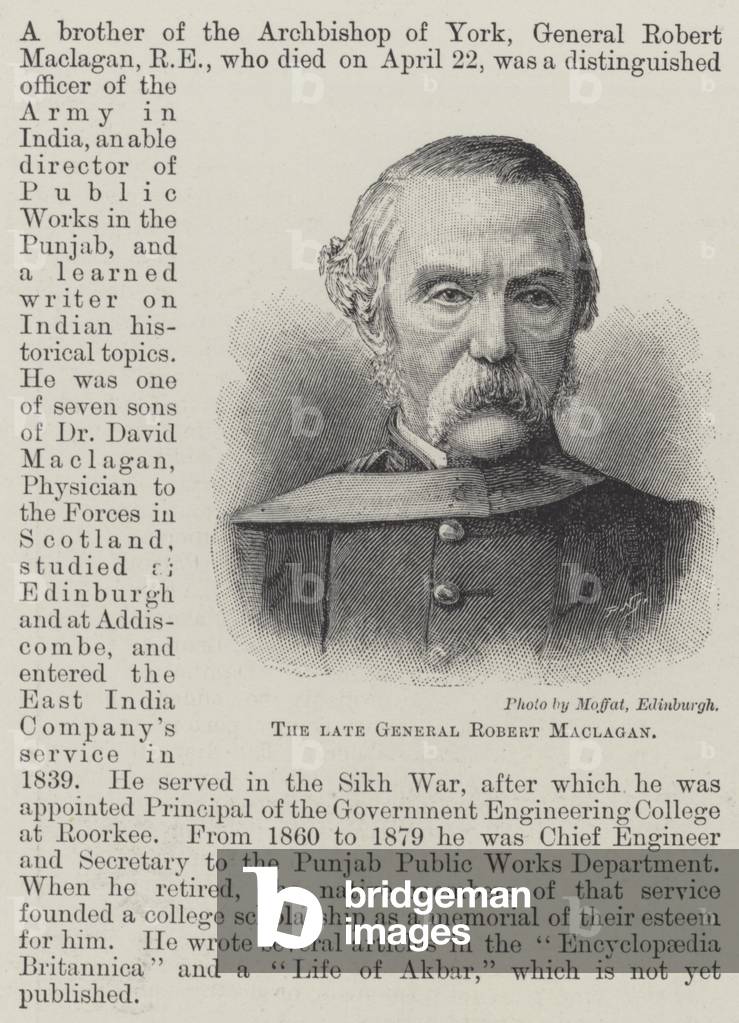The late General Robert Maclagan (engraving)