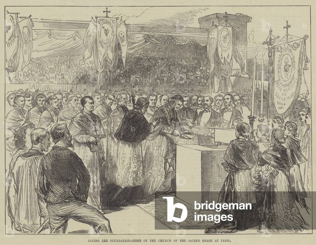Laying the Foundation-Stone of the Church of the Sacred Heart at Paris (engraving)