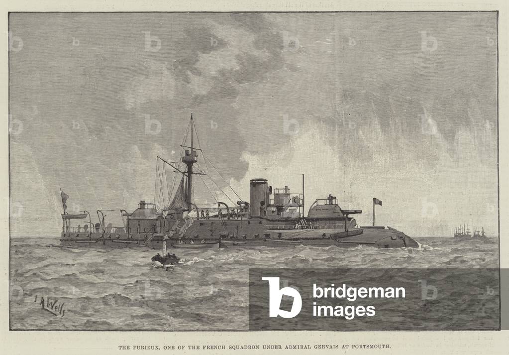 The Furieux, One of the French Squadron under Admiral Gervais at Portsmouth (engraving)