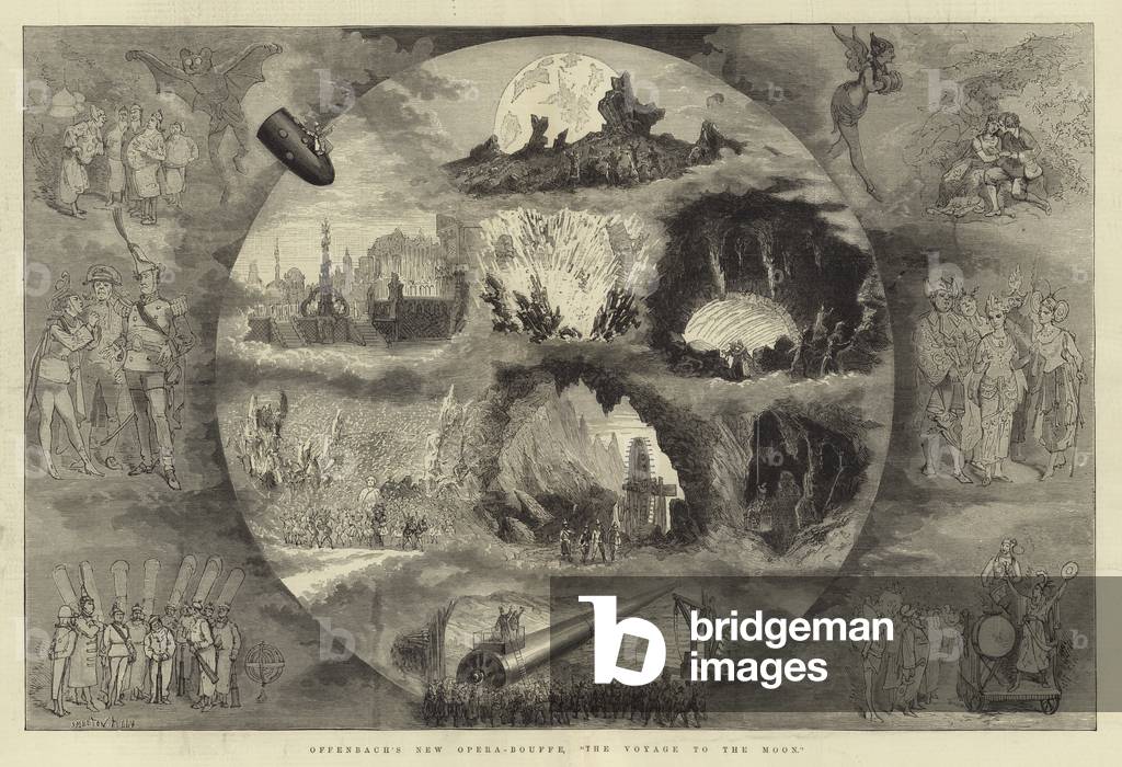 Offenbach's new opera-bouffe, The Voyage to the Moon (engraving)