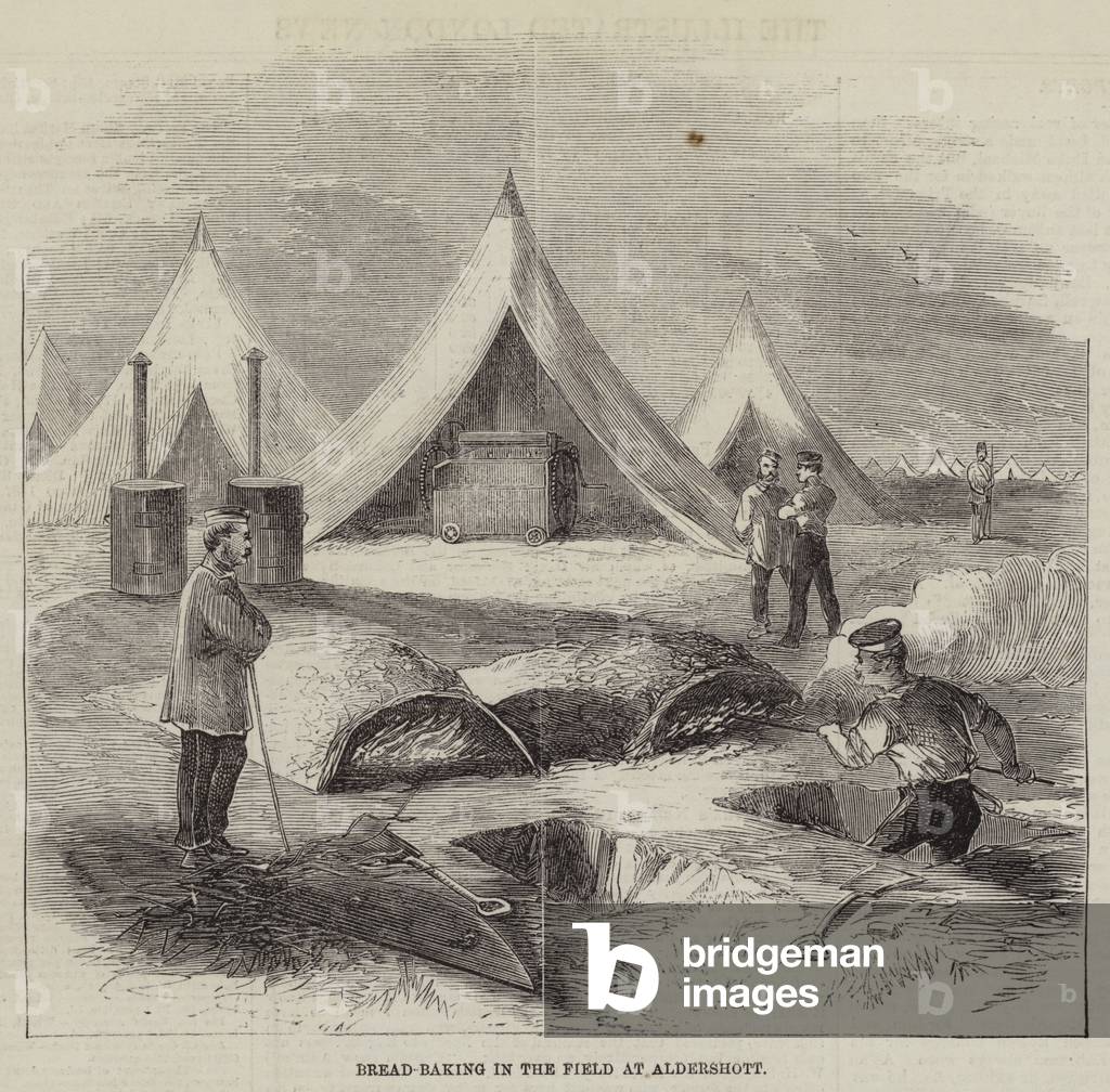 Bread-Baking in the Field at Aldershott (engraving)