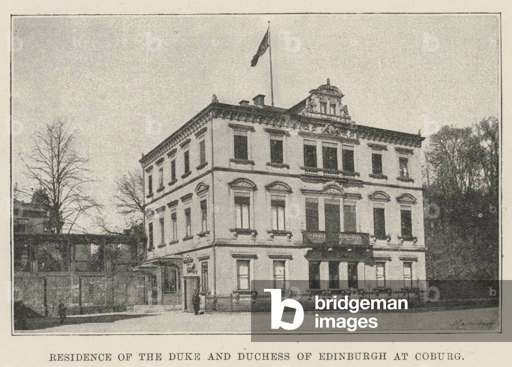 Residence of the Duke and Duchess of Edinburgh at Coburg (b/w photo)