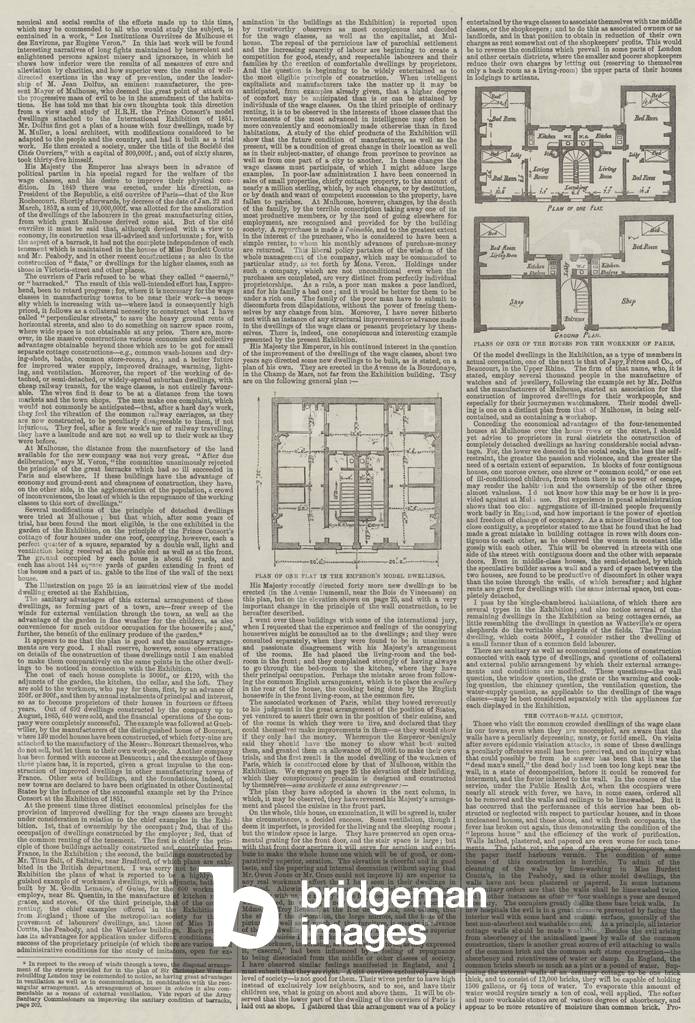 Dwellings Characterised by Cheapness combined with the Conditions necessary for Health and Comfort (engraving)