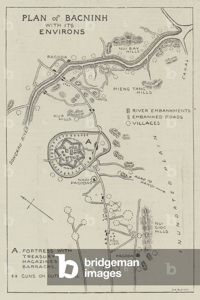 Plan of Bacninh with its Environs (engraving)