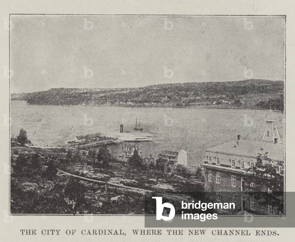 The City of Cardinal, where the New Channel ends (b/w photo)