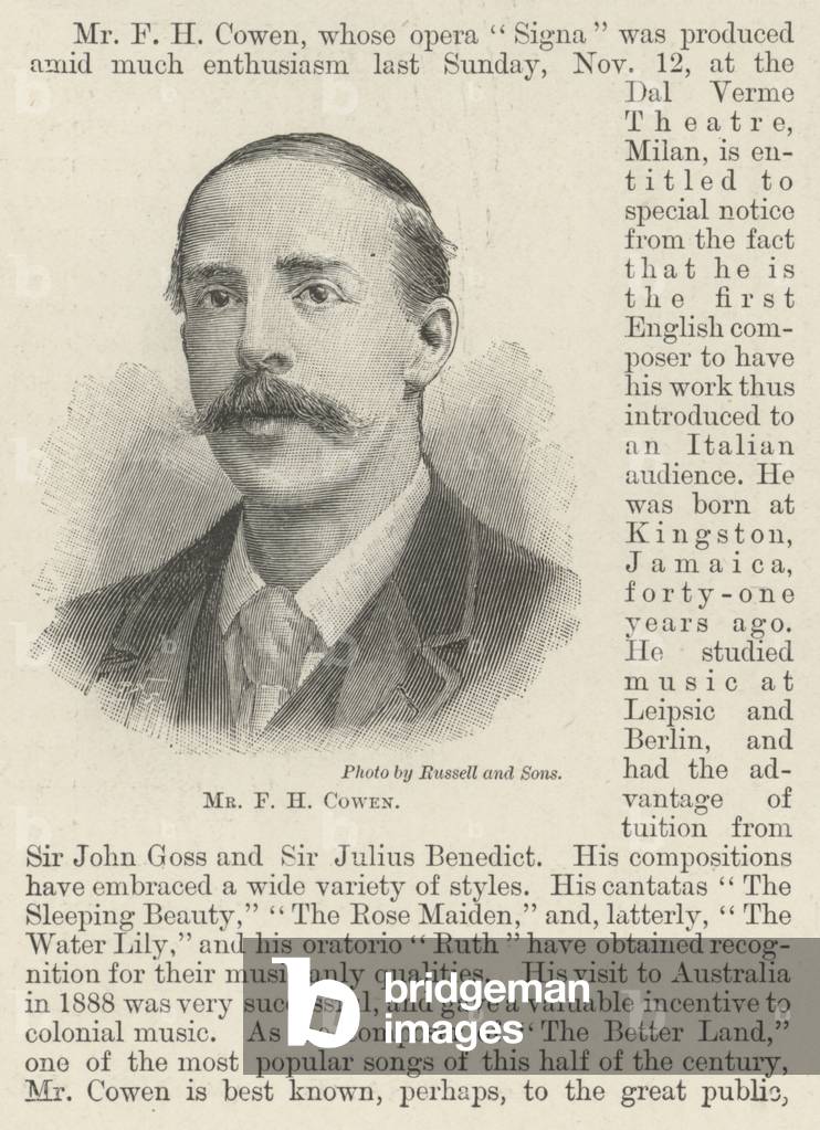 Mr F H Cowen (engraving)