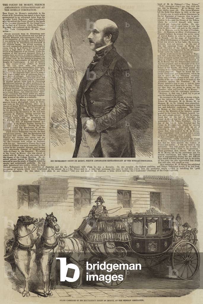 The Count de Morny, French Ambassador Extraordinary at the Russian Coronation (engraving)