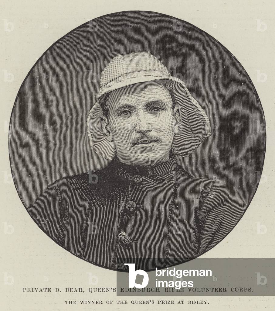 Private D Dear, Queen's Edinburgh Rifle Volunteer Corps, the Winner of the Queen's Prize at Bisley (engraving)