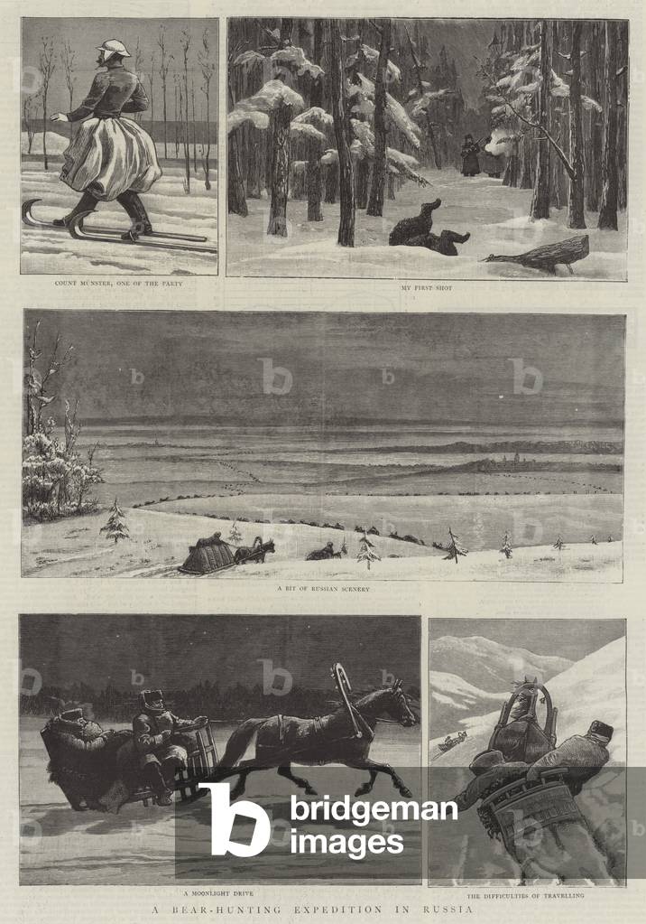 A Bear-Hunting Expedition in Russia (engraving)