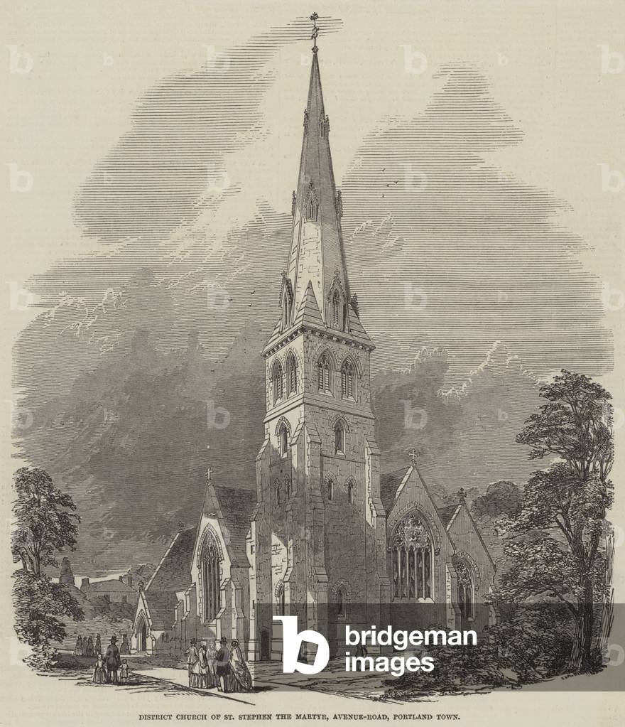District Church of St Stephen the Martyr, Avenue-Road, Portland Town (engraving)