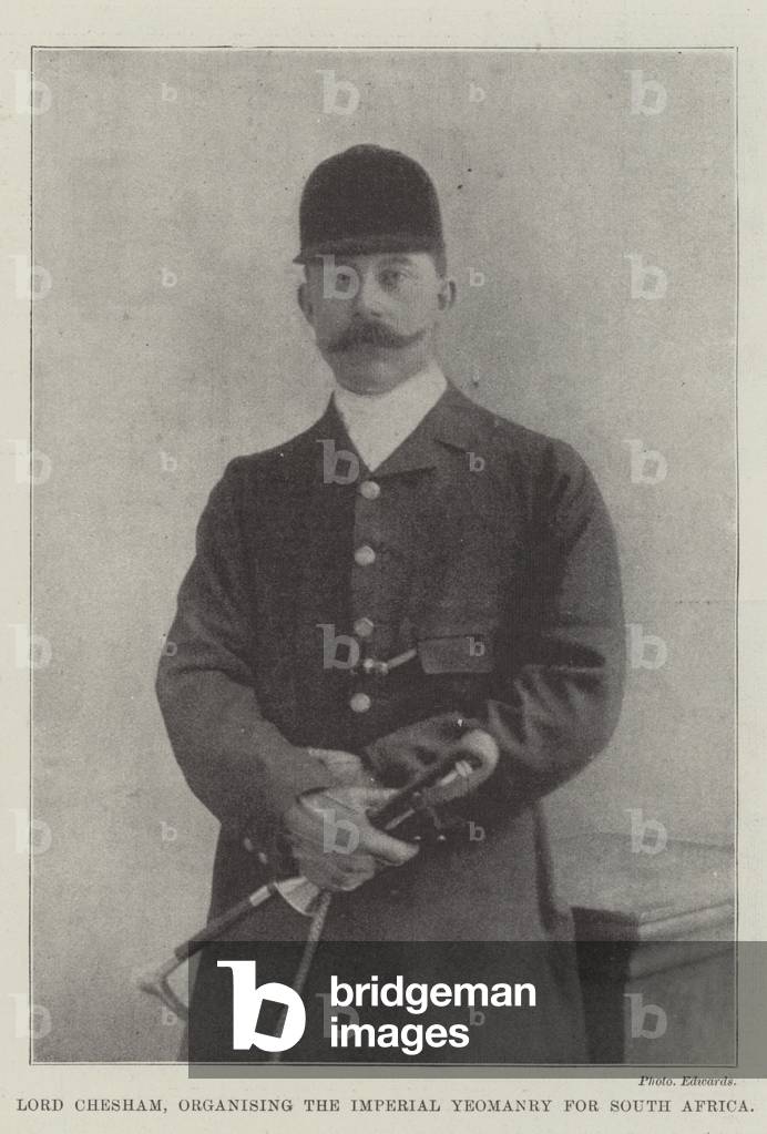 Lord Chesham, organising the Imperial Yeomanry for South Africa (b/w photo)