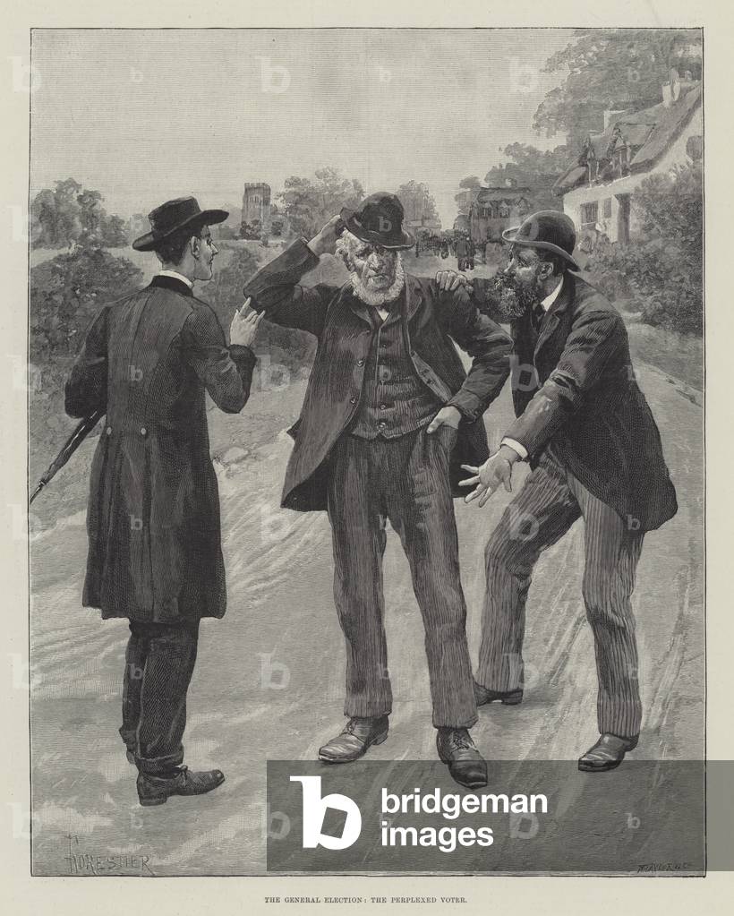 The General Election, the Perplexed Voter (engraving)