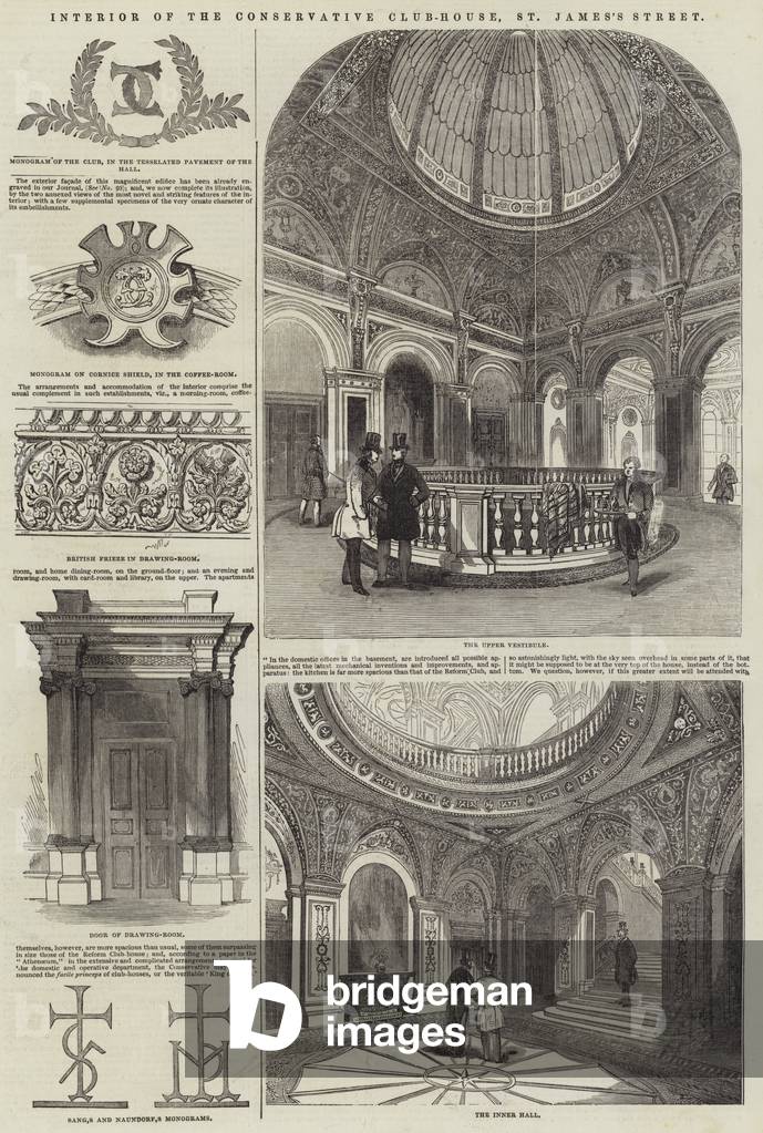 Interior of the Conservative Club-House, St James's Street (engraving)